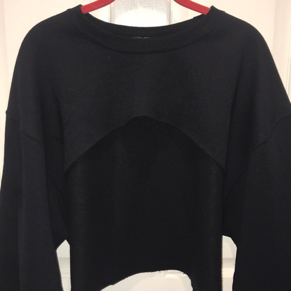 Black sweatshirt with cut-off - Picture 2 of 4
